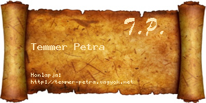 Temmer Petra névjegykártya